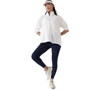 ATHLETA Advantage Poplin Top Jacket White Size Medium Athleisure performance